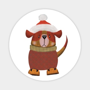 Grumpy Christmas Pup Magnet